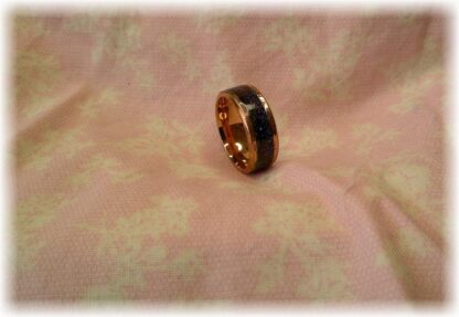 Rose gold, resin, purple glitter - Size 8 - Image 2