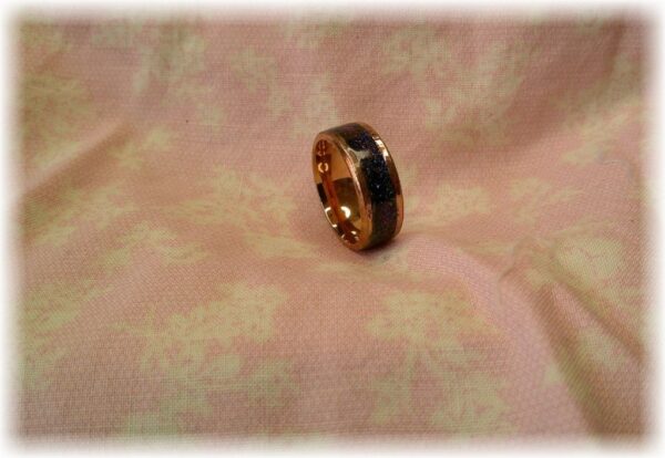 Rose gold, resin, purple glitter - Size 8 - Image 2