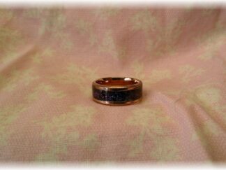 Rose gold, resin, purple glitter - Size 8