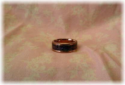 Rose gold, resin, purple glitter - Size 8