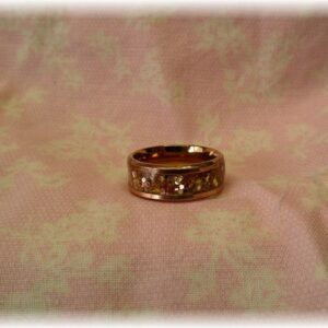 Rose gold, resin, pink & gold glitter - Size 8