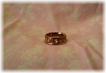 Rose gold, resin, pink & gold glitter - Size 8